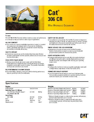 Lánctalpas kotrók Caterpillar 306 CR
