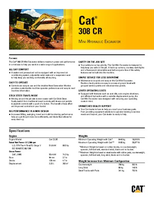 Lánctalpas kotrók Caterpillar 308CR