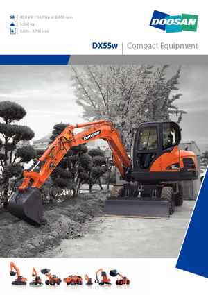 Gumikerekes kotrók Doosan DX55W