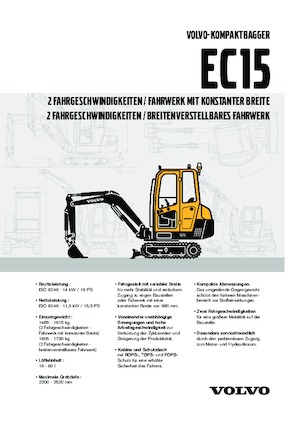 Minikotrók Volvo EC15 XT