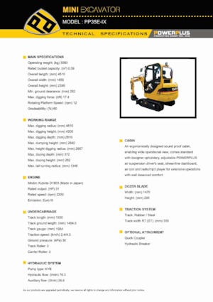 Minikotrók PowerPlus PP35E-IX