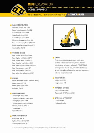 Minikotrók PowerPlus PP60E-IX