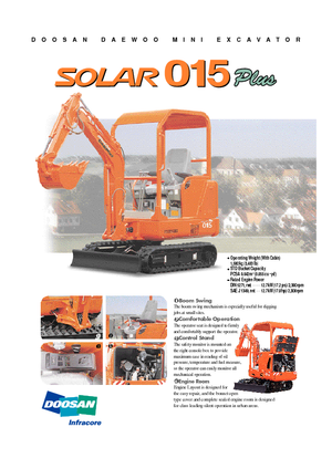 Minikotrók Doosan Solar 015 Plus