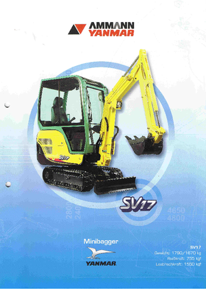 Minikotrók Yanmar SV17