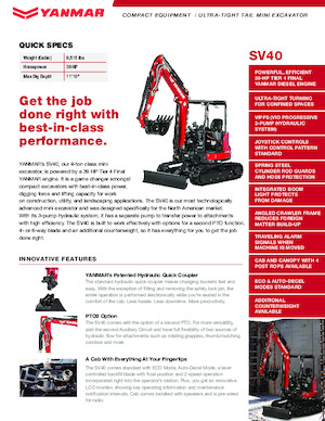 Minikotrók Yanmar SV40