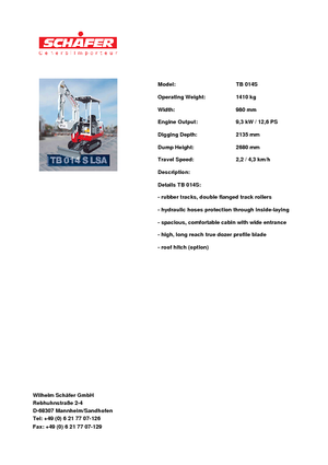 Minikotrók Takeuchi TB 014 S