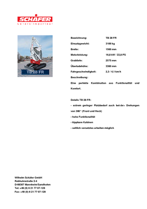 Minikotrók Takeuchi TB 28 FR