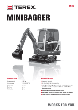 Minikotrók Terex TC 16