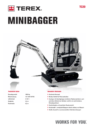 Minikotrók Terex TC 20