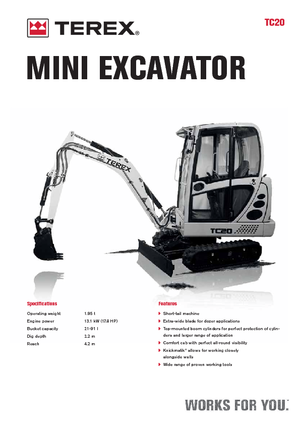 Minikotrók Terex TC 20