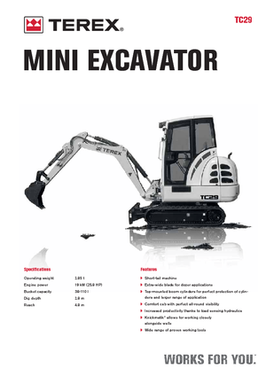 Minikotrók Terex TC 29