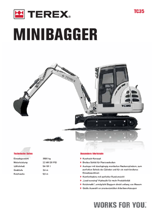 Minikotrók Terex TC 35