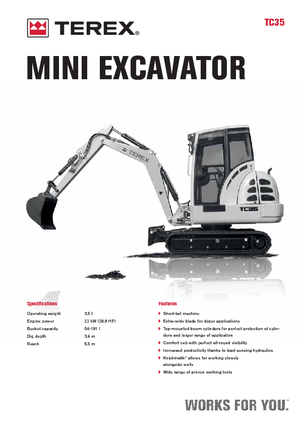 Minikotrók Terex TC 35