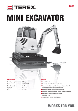 Minikotrók Terex TC 37