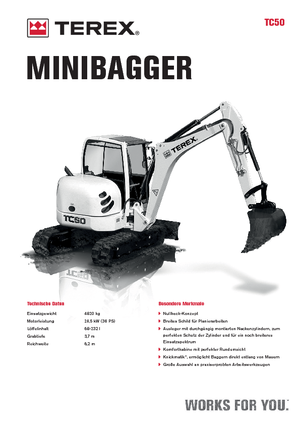 Minikotrók Terex TC 50