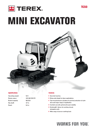 Minikotrók Terex TC 50
