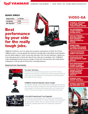 Minikotrók Yanmar ViO50-6A