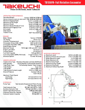 Minikotrók Takeuchi TB 138 FR