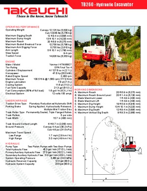 Minikotrók Takeuchi TB 260