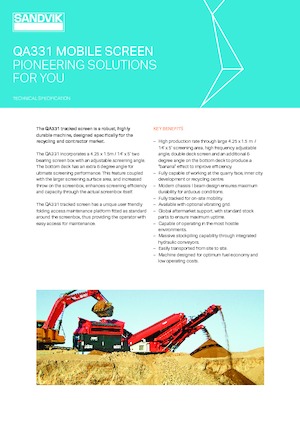 Mobil rosták Sandvik QA 331