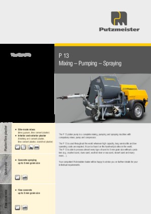 Telepített betonszivattyúk Putzmeister P 13 EMR KA 230