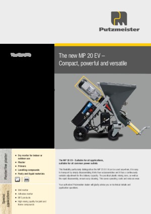 Habarcskeverő szivattyúk Putzmeister MP 20 EV