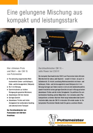 Habarcskeverő szivattyúk Putzmeister CM 15