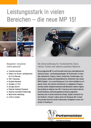 Habarcskeverő szivattyúk Putzmeister MP 15