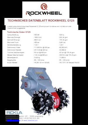Marófejek kotrógéphez Rockwheel by ROCK.ZONE G 125