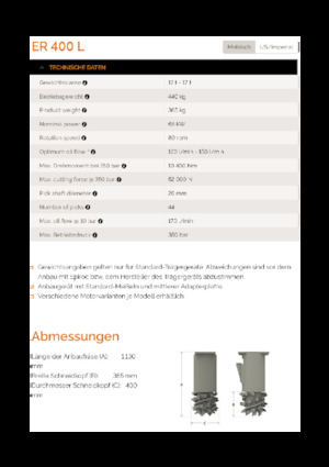 Marófejek kotrógéphez Erkat ER 400L