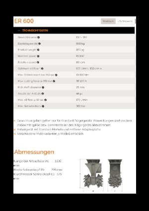 Marófejek kotrógéphez Erkat ER 600