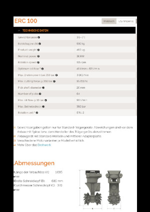 Marófejek kotrógéphez Erkat ERC 100