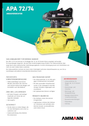 Tömörítők kotrógépekhez Ammann APA 7274