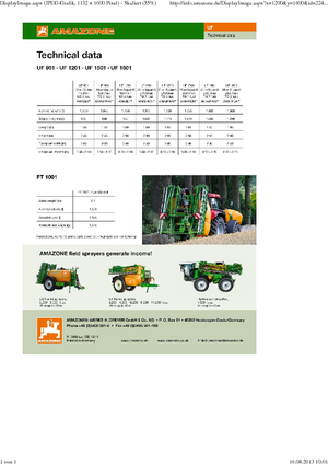 Felszerelhető szántóföldi permetezők Amazone UF 1801 (18)
