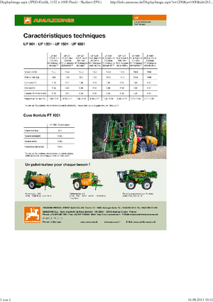 Felszerelhető szántóföldi permetezők Amazone UF 1201 (12,5)