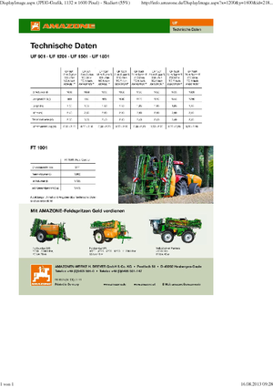 Felszerelhető szántóföldi permetezők Amazone UF 1801 (18)