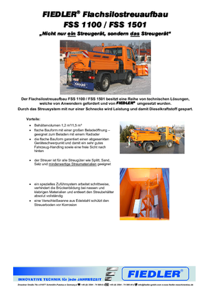 Felszerelhető szóróberendezések Fiedler FSS 1100