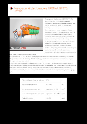 Felszerelhető szóróberendezések Pronar SPT 70 