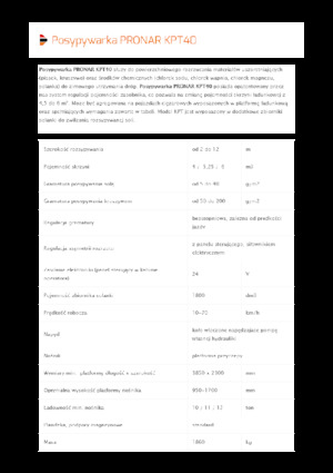 Felszerelhető szóróberendezések Pronar KPT 40 