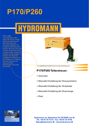 Felszerelhető szóróberendezések Hydromann P 260