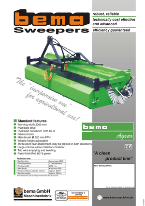 Felszerelhető seprők Bema Agrar 2300