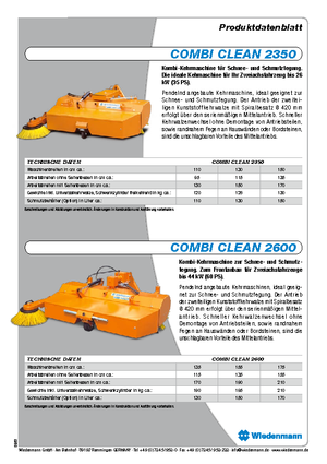 Felszerelhető seprők Wiedenmann CombiClean 2600