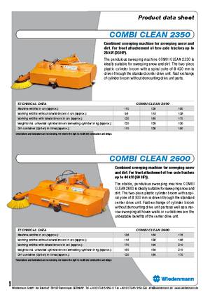 Felszerelhető seprők Wiedenmann CombiClean 2600