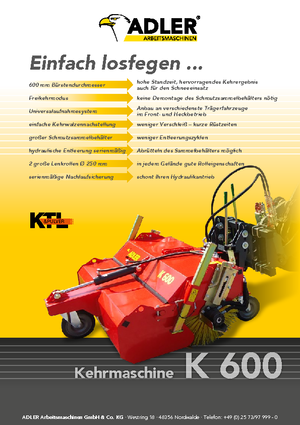 Felszerelhető seprők Adler K 600-210