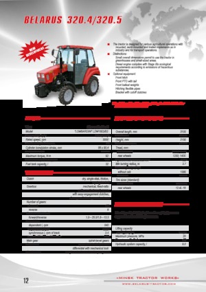 Kompakt kommunális traktorok Belarus 320.4