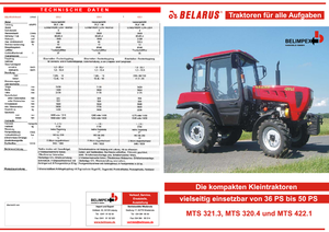 Kompakt kommunális traktorok Belarus 321.3