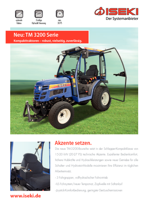 Kompakt kommunális traktorok Iseki TM 3215