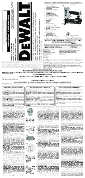 Szög és kapocsbelövők DEWALT DWFP12231