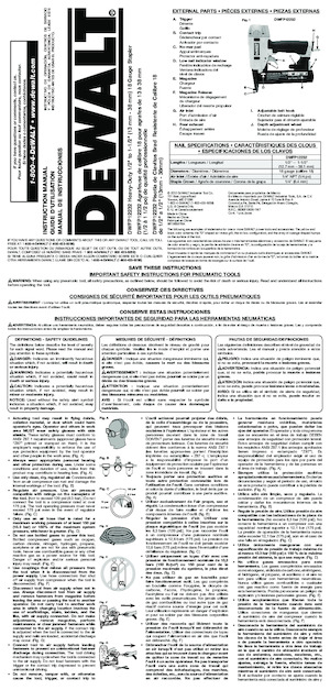 Szög és kapocsbelövők DEWALT DWFP12232 