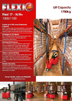 Szűkfolyosós targoncák VNA Flexi 17N